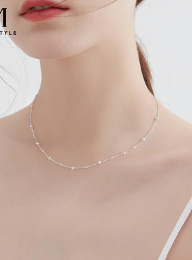 mck小珍珠时尚百搭锁骨项链