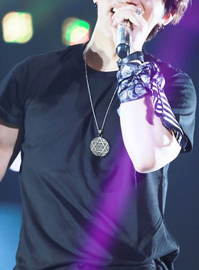 六芒星魔法阵吊坠项链男钛钢