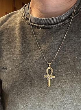 复古荷鲁斯之眼安卡十字项链