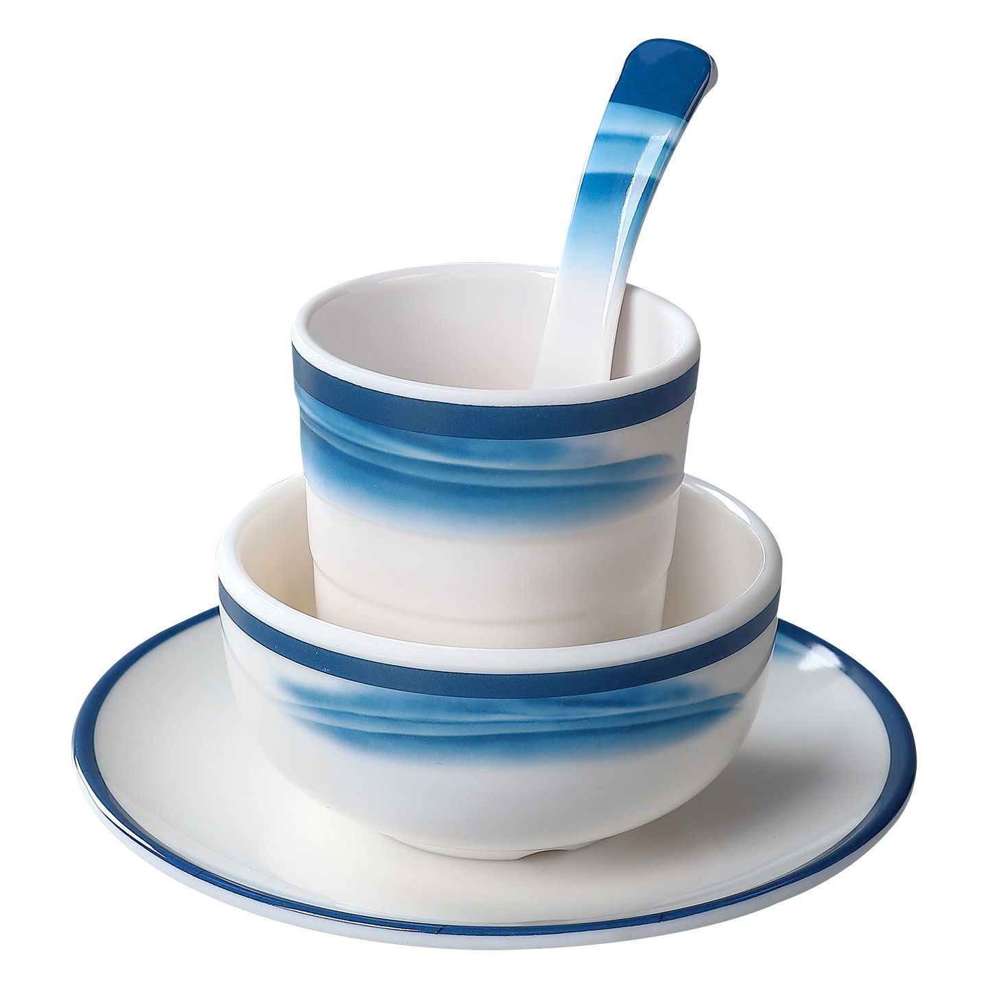 火锅店摆台餐具套装密胺仿瓷杯碗勺碟商用酒店餐厅饭店摆台四件套,淘宝优惠券,粉丝福利购,淘宝优惠卷