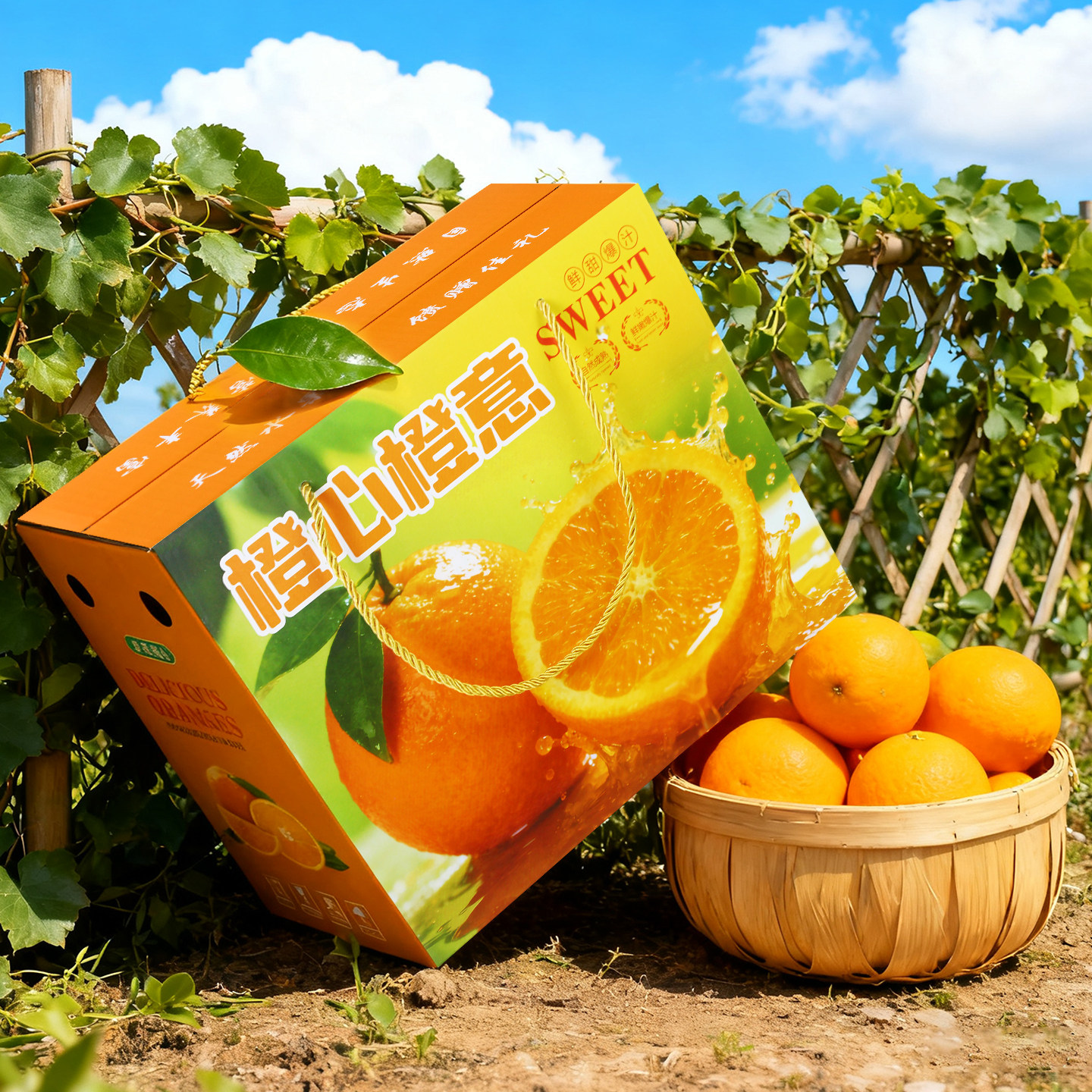 5斤装橙子高档礼品盒10斤鲜橙冰糖橙赣南脐橙血橙水果包装箱定制,淘宝优惠券,粉丝福利购,淘宝优惠卷