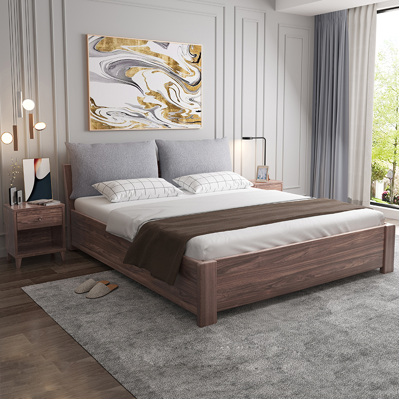 液压气动高箱储物床北欧实木箱体床现代简约1.8米2019新款实木床