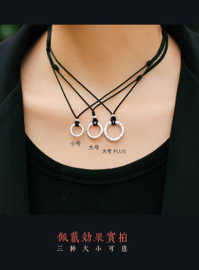 免费刻字999足银平安扣情侣项链