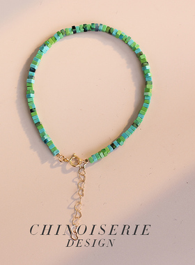 清新文艺优化绿松石手链女