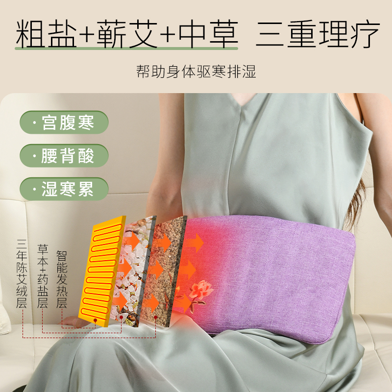 电加热盐袋粗盐海盐热敷袋理疗袋子家用暖肚子艾灸艾草中药热敷包 - 图1