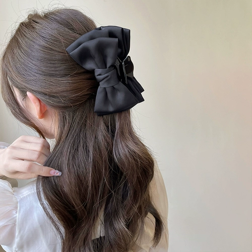 Двусторонная большая заколка-крабик с бантиком, акула, заколка для волос, изысканный стиль, французский стиль