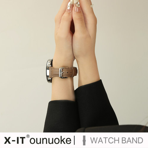 xit适用于华为gt6手表watchgt5表带watch4pro真皮gt7小蛮腰GT4女士watch7pro秋天纤新细款牛皮荣耀magic绿色 - 图2