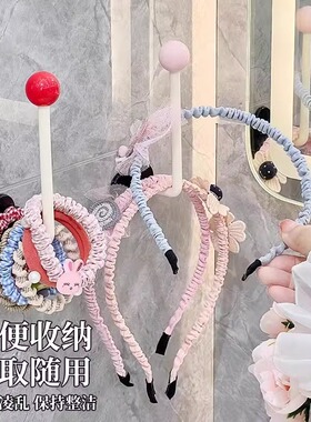 卫生间发圈收纳挂钩强力承重多功能壁挂式发饰收纳钩子收纳架
