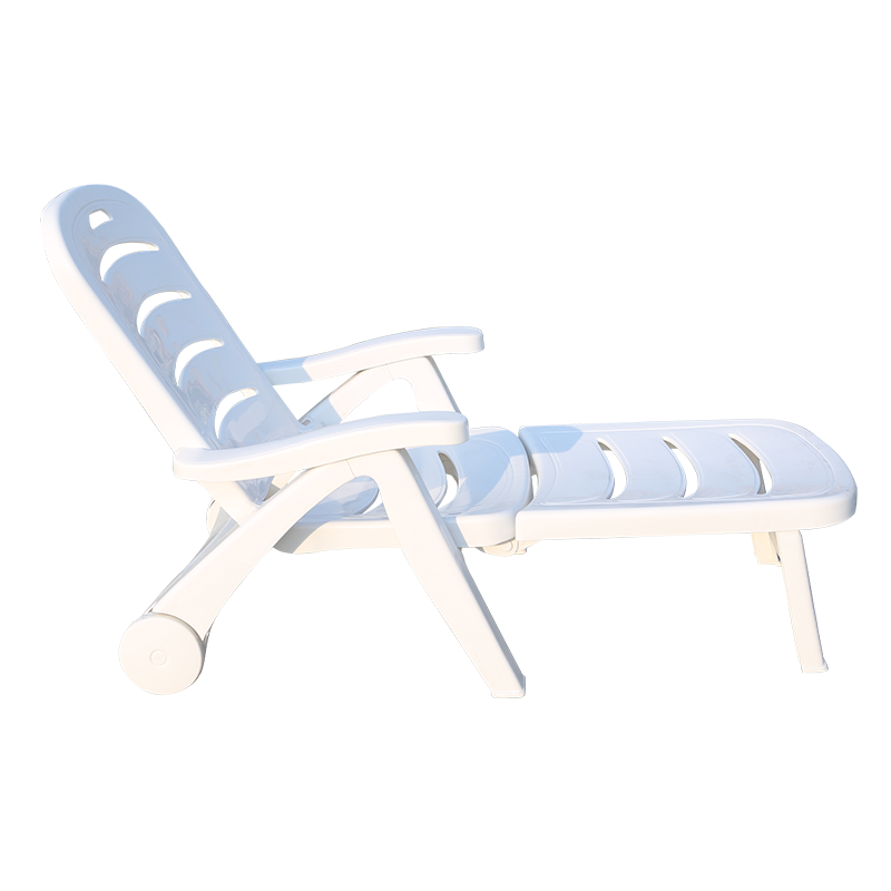 远茂户外沙滩椅折叠躺椅子午睡塑料躺床游泳池休闲塑胶室外靠背椅-图3