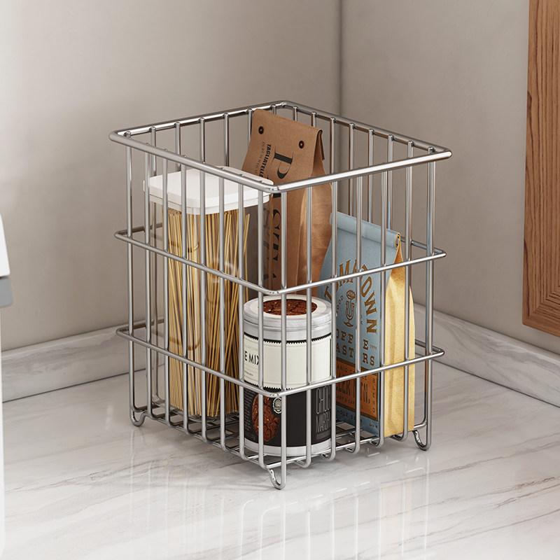 304不锈钢收纳筐厨房储物篮零食水果蔬菜收纳篮桌面杂物置物筐,淘宝优惠券,粉丝福利购,淘宝优惠卷