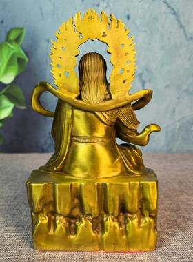 古玩纯铜玄天上帝佛摆件铜真武大帝神像家用供奉店铺玄武祖师