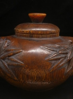 雕刻松树酒壶创意摆件古玩工艺品