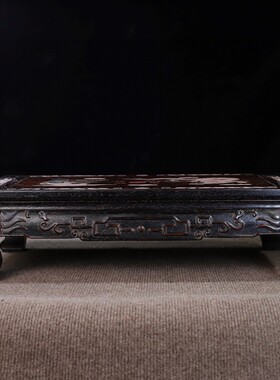 古玩古董民俗怀旧老物件收藏小叶紫檀镶嵌贝壳花鸟实木炕桌小茶几