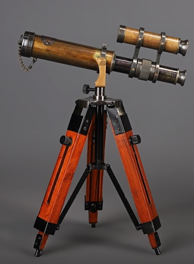 旧藏古玩古董铜三足木支架铜