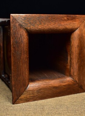 古玩古董杂项木器 老红酸枝木四大美女笔筒摆件文房用品收藏