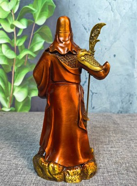 古玩收藏纯铜关公摆件家居客厅办公室桌面装饰品工艺品