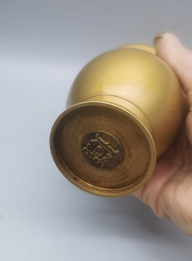 纯铜捣药罐摆件仿古黄铜中药捣药器具研磨中草药中医药店装饰用品