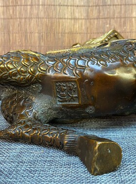 古玩收藏纯铜麒麟鎏金瑞兽一对摆件精工鎏金办公室桌案铜艺装摆设