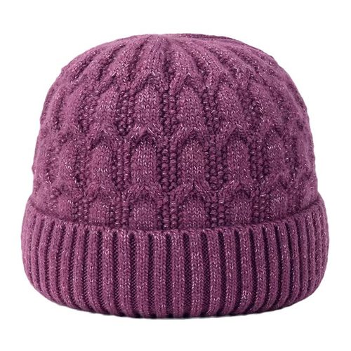 秋冬天针织毛线帽中老年人妈妈加绒厚老人帽子女奶奶冬季保暖棉帽 - 图3