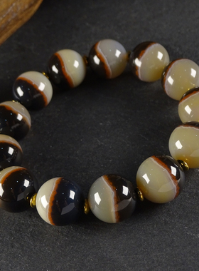 圣饰奇缘老药师珠天珠天然西藏真品玛瑙藏式手串男女15*15mm左右