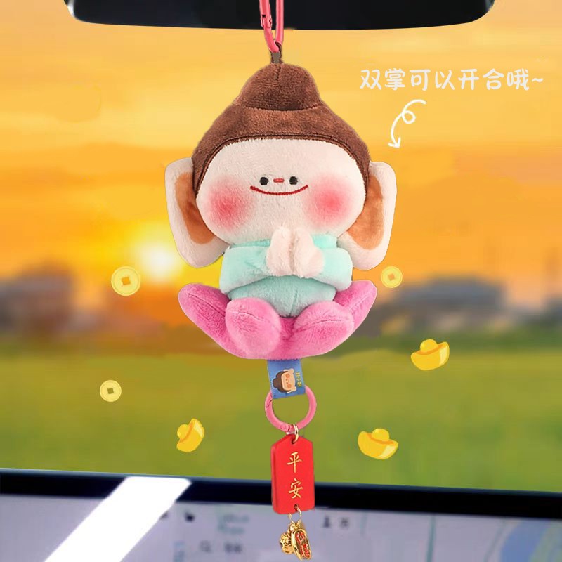 大同云冈石窟文创佛小伴莲花好礼小佛玩偶美术馆车挂件毛绒钥匙扣
