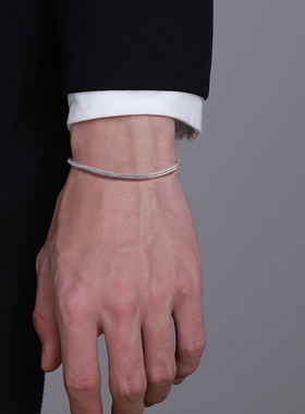 蛇骨链男士潮流银手链