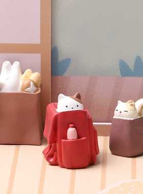 日系猫咪摆件卡通可爱小动物盲盒手办桌面公仔摆件生日礼物创意