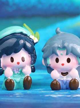 新款Q版原神动漫盲盒手办ins潮玩树脂工艺品摆件可爱公仔惊喜礼物