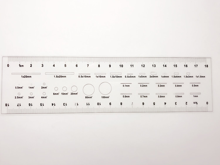 公司定制透明软尺污点规菲林尺点线规量规尺具 18cm刻度1mm-图0