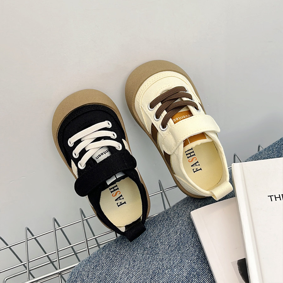 基础百搭款春季新款儿童帆布鞋男女童休闲板鞋幼儿园室内外鞋软底,淘宝优惠券,粉丝福利购,淘宝优惠卷