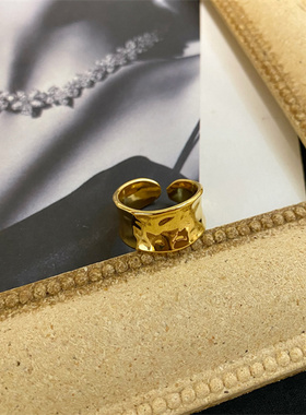 女黄铜镀真金复古巴洛克戒指