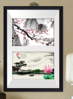 新中式风卧室招财大幅装饰画挂画