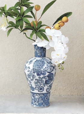 青花瓷花瓶摆件客厅插花轻奢高级感陶瓷水培器皿新中式复古风