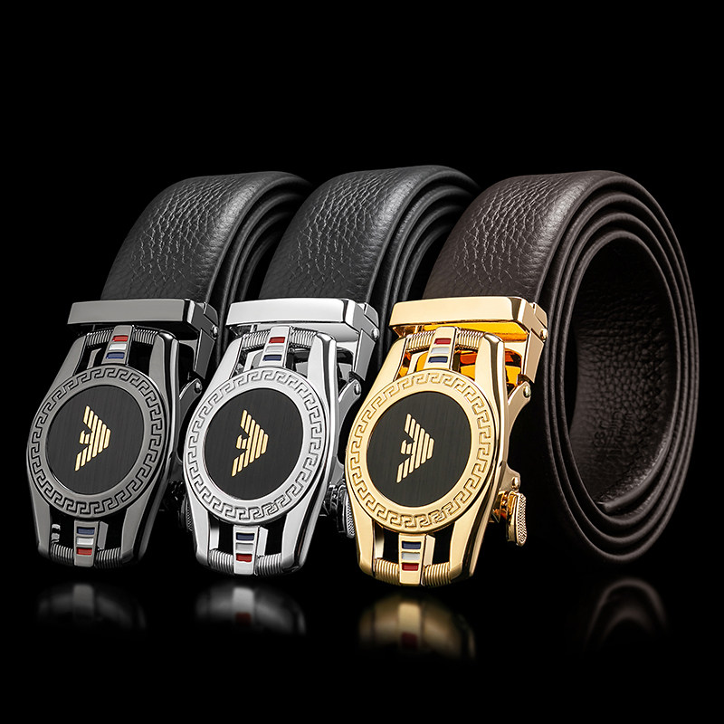 2025新款男士皮带真皮自动扣裤带商务休闲百搭奢侈品纯牛皮腰带潮,淘宝优惠券,粉丝福利购,淘宝优惠卷