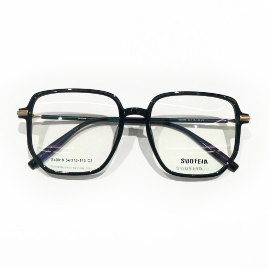 Сверхлегкая черная пластинчатая оправа для очков Софии с голым лицом в большой оправе показывает лицо, небольшая степень, близорукость, анти-синий свет 40019