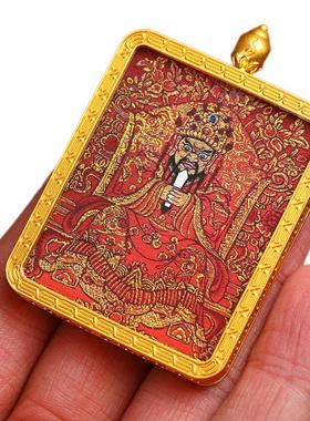 五爷描金唐卡画像金色配