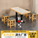 Solid wood slate fast food restaurant table and chair combination