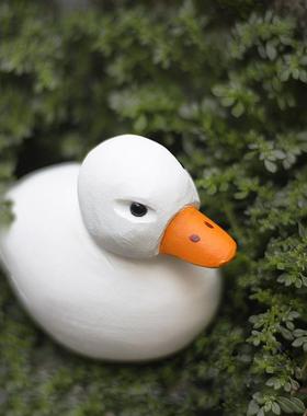 鹿妖商店 肥啾鸟 木雕小鸟 柯尔鸭 小白鸭 手工实木桌面摆件 鸭鸭