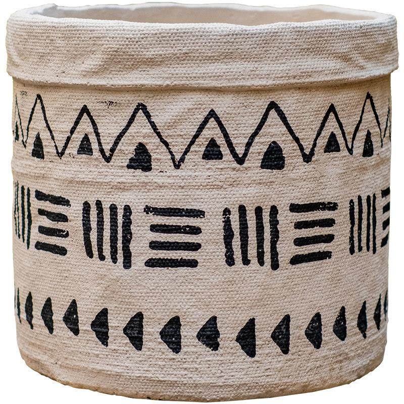 掬涵非洲元素大型花盆花器黑白艺术装饰水泥套盆绿植盆栽超大复古,淘宝优惠券,粉丝福利购,淘宝优惠卷