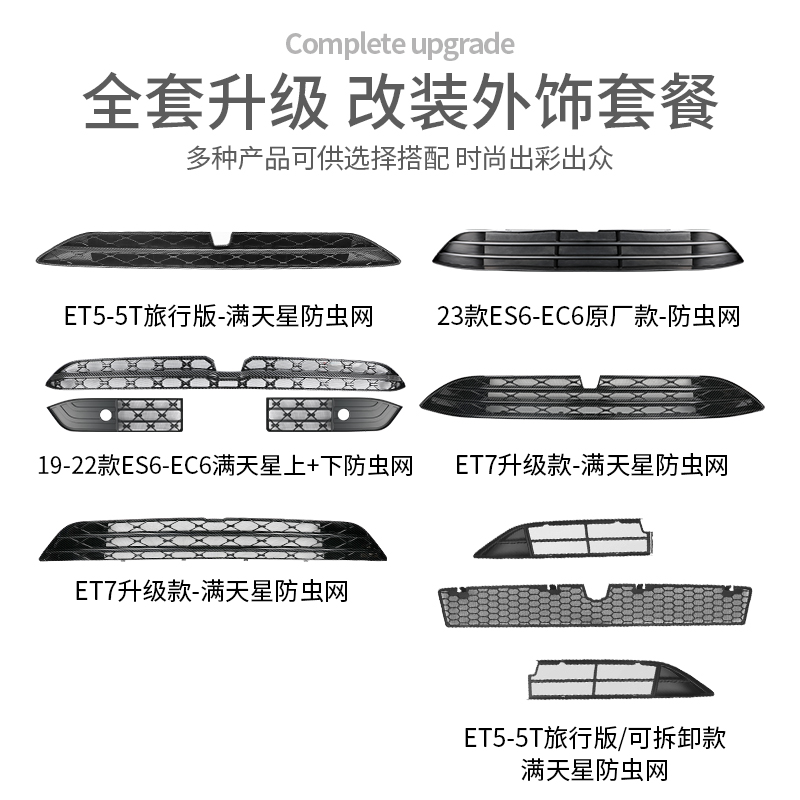 适用于24新款蔚来ES6ES8EC7ES7ET5T防虫网中网专用保护罩改装配件-图3