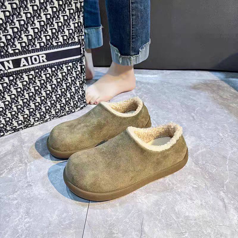 品牌官方真皮毛加绒保暖勃肯单鞋女2025冬新款平底一脚蹬毛毛棉鞋,淘宝优惠券,粉丝福利购,淘宝优惠卷