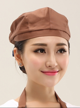 厨房男鸭舌帽贝雷帽女工作帽子