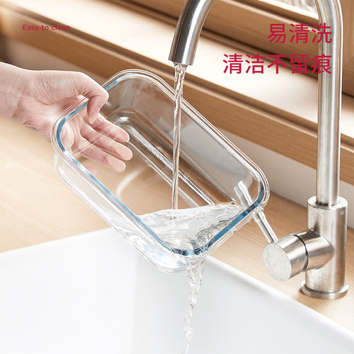玻璃饭盒密封盒上班族微波炉加热便当盒密封餐盒大容量三分格减脂 - 图3