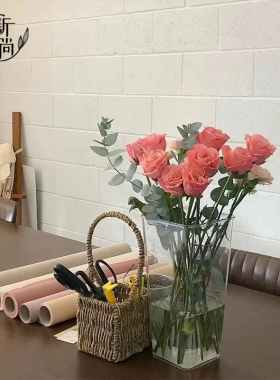 亚克力高级鲜花束养花桶透明花盆