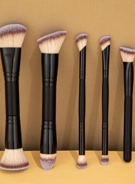 双头粉底腮红刷软毛美妆工具修容刷散粉刷化妆刷套装makeup brush