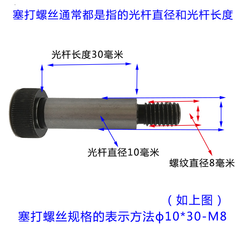 12.9级内六角塞打螺丝等高轴肩限位螺栓M5M6M8M10M12M13M16M20m25 - 图0