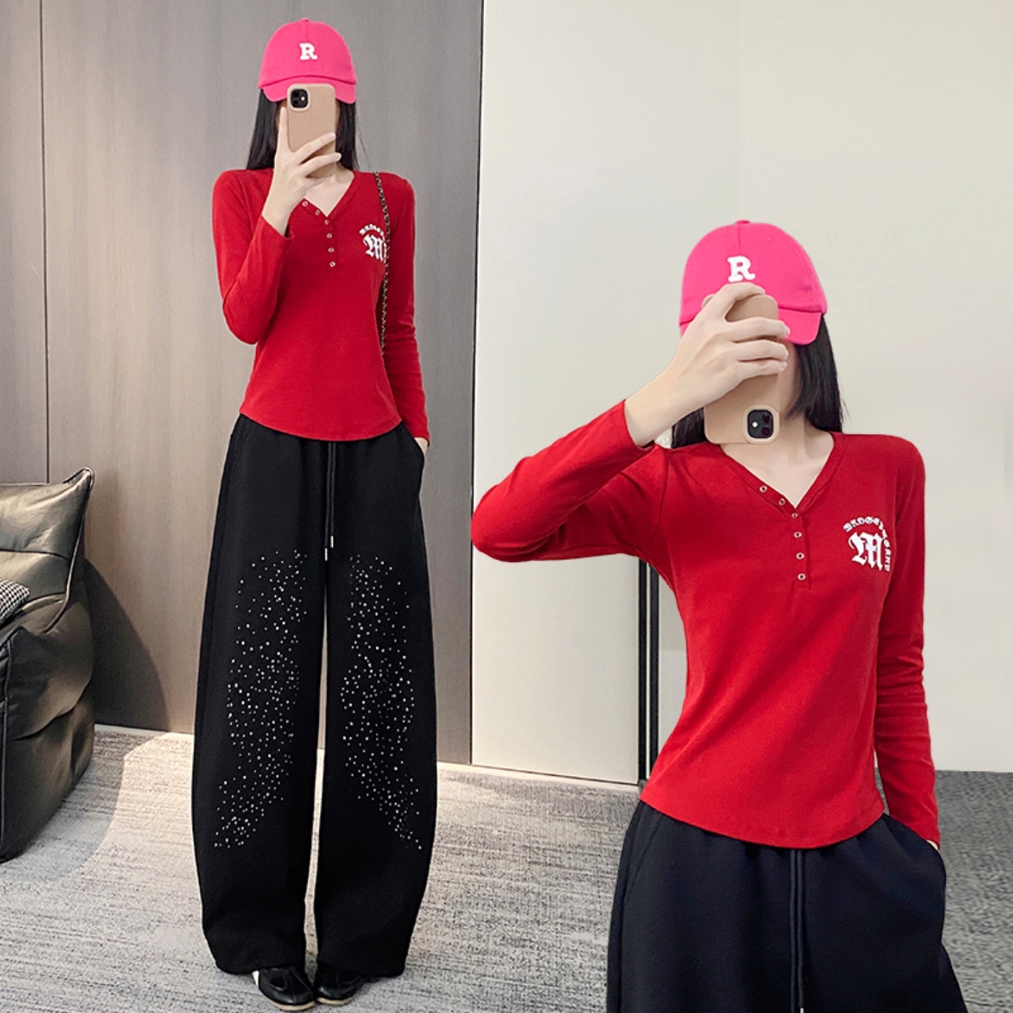 杨丽萍广场舞服装新款套装时尚运动宽松爵士舞裤子跳舞衣服表演服 - 图0