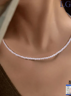 约3mm极细珍珠项链锁骨链颈链
