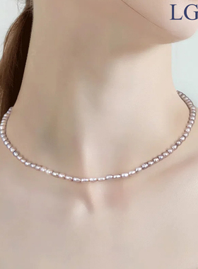 天然极光炫彩小咪珍珠项链