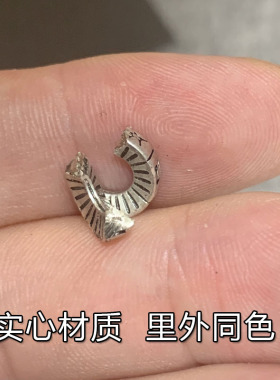 S925纯银六字真言垫片隔片隔珠配件DIY手工串珠编绳手链文玩饰品